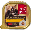 Dein Bestes Natvoer voor katten, sterrenkeuken, met kipsnippers in fijne roomsaus, 100 g