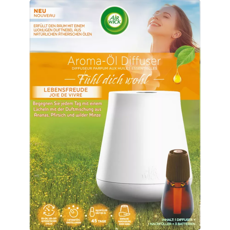 AirWick Luchtverfrisser Aroma Olie Diffuser Starter Set Joie de Vivre, 1 stuk