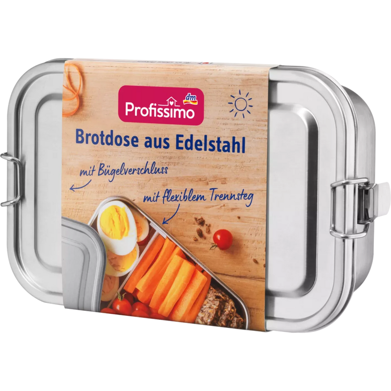 Profissimo Roestvrijstalen lunchbox met schommelstop, 1 st.