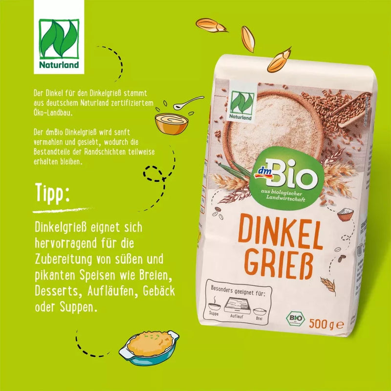 dmBio Griesmeel, spelt, Naturland, 500 g