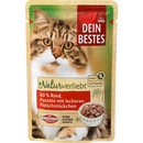 Dein Bestes Katten Natvoer, Naturverliebt, 60 % rundvlees met smakelijke vleesstukjes, 85 g