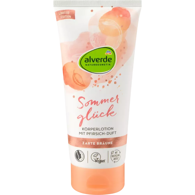 alverde NATURKOSMETIK Body Lotion Soft Tan Organic Peach, 200 ml