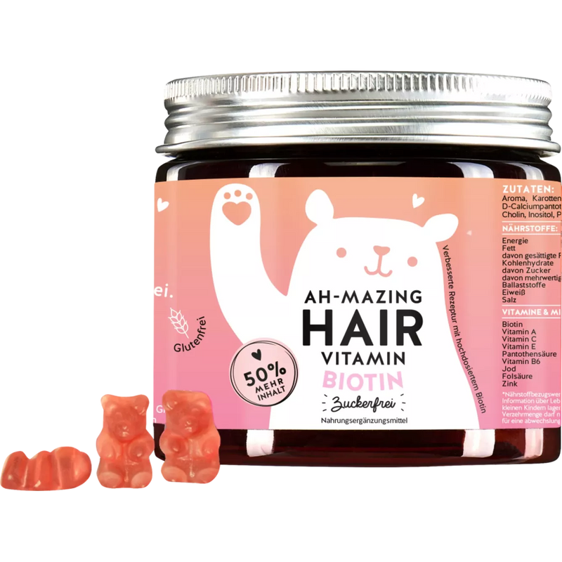 Bears with benefits Haarvitaminen Ah-Mazing Hair Biotine, suikervrij, 112,5 g