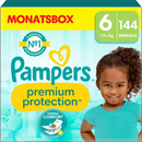 Couches Pampers Premium Protection Gr.6 Extra Large (13+ kg), boîte mensuelle, 144 pièces.