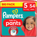 Pampers Baby Pants Baby Dry Gr.5 Junior (12-17 kg), grand format, 54 pièces.