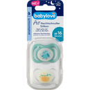 Sucette anatomique en silicone babylove Air Night, bleu/blanc, taille 3, à partir de 16 mois, 2 pcs.