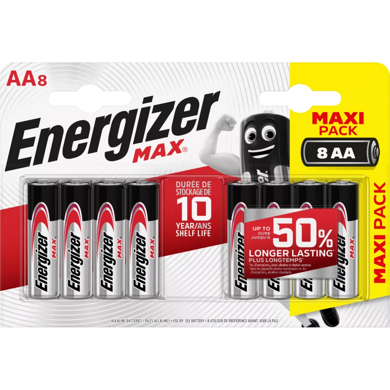 Energizer Batterij Max Mignon AA 8st, 8 stuks