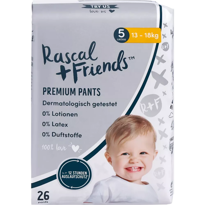 Rascal+Friends Babybroekjes maat 5 (13-18 kg), 26 stuks.
