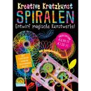 Carlsen Creative Scratch Art Spirales, Lot de 7 planches à gratter, Spirographe, Livret d'instructions et Crayon en bois, 1 pièce