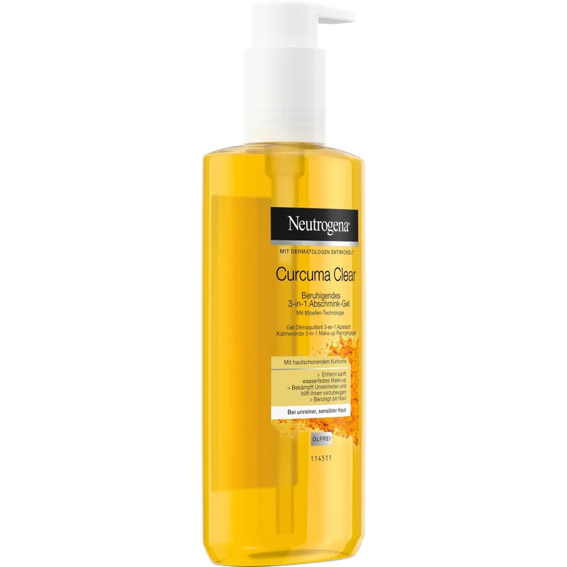 Neutrogena Curcuma Clear Make-up remover gel 3in1 Curcuma Clear Soothing, 200 ml