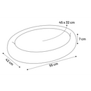 Coussin Flamingo Dog avec bordure, ovale gris, 1 pièce