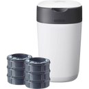 Tommee Tippee Luieremmer Twist & Click Sangenic, inclusief 6x navulverpakking, wit, 1 st.