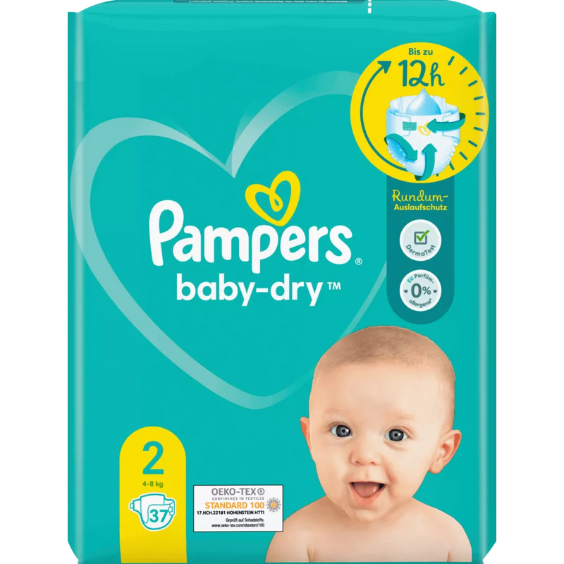 Pampers Baby Dry luiers, maat 2 mini, 4-8kg, enkele verpakking, 37 stuks.
