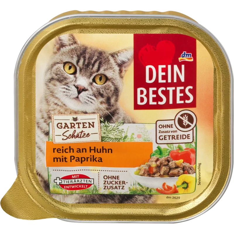 Dein Bestes Natvoer voor katten, Garden Treasures Rijk aan kip met paprika, 100 g, 100 g