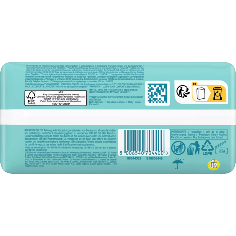 Pampers Luiers Premium Protection maat 2 Mini New Baby (4-8 kg), 30 stuks.