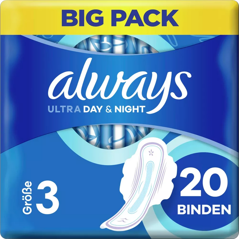 always Maandverband Ultra Day&Night met vleugels BigPack, 20 stuks