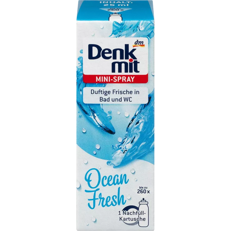 Denkmit Luchtverfrisser Mini Spray Ocean Fresh Navulling, 25 ml