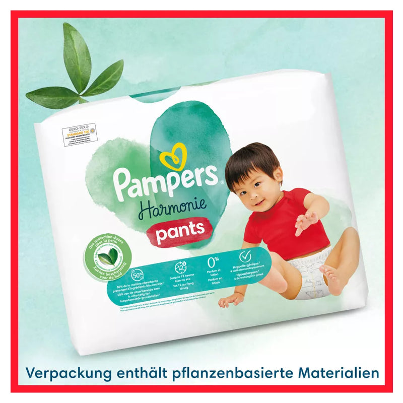 Pampers Babybroek Harmonie maat 4 Maxi (9-15 kg), maandelijkse doos, 168 stuks.