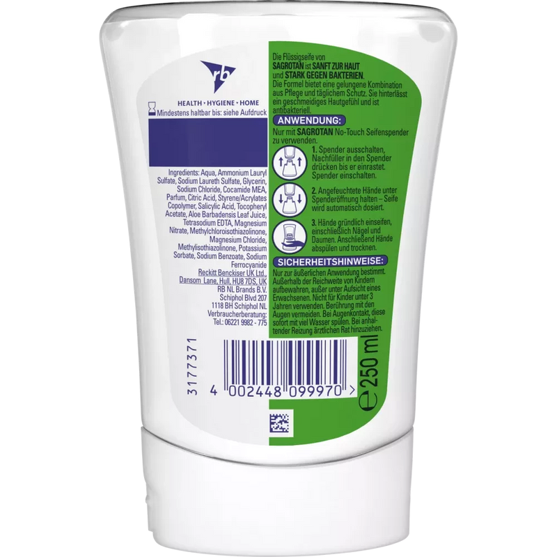 Sagrotan Zeepautomaat No Touch Aloë Vera Navulling, 250 ml