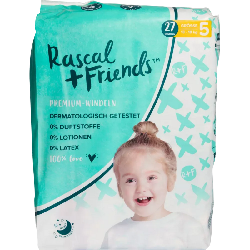 Rascal+Friends Luiers maat 5, 13-18 kg, 27 stuks