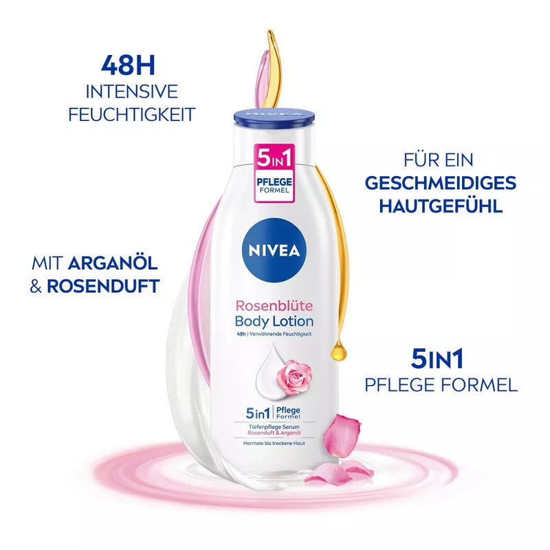 NIVEA Body Lotion Rozenbloesem 5in1 verzorgingsformule, 0,4 l