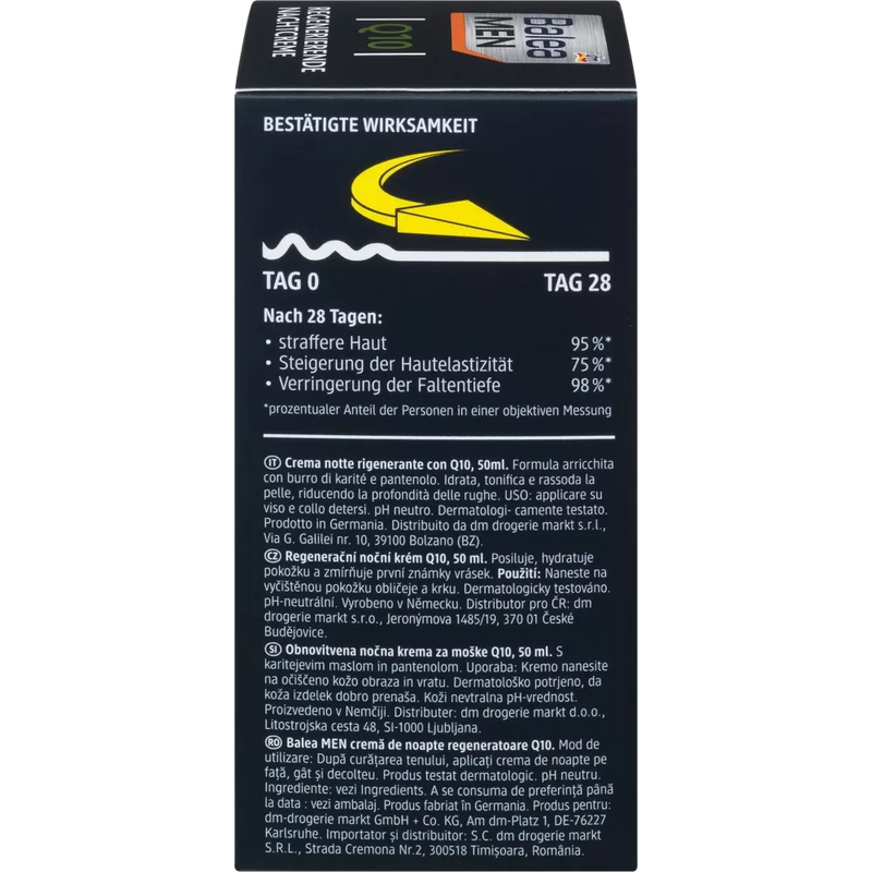 Balea MEN Nachtcrème Q10 regenererend, 50 ml