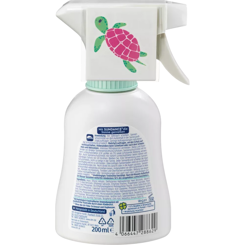 SUNDANCE Sun Spray Kids Sensitive SPF 50 + Gratis 3 Verpakkingen Tattoos, 200 ml