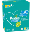 Lingettes humides Pampers Fresh Clean (15 x 80 lingettes), pack économique, 1 200 lingettes