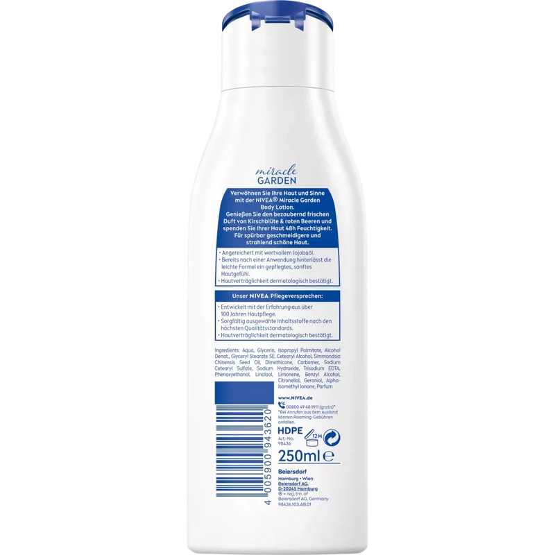 NIVEA Body Lotion miracle garden Kersenbloesem & Rode Bessen, 250 ml