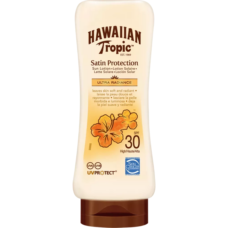 Hawaiian Tropic Zonnemelk satijnbescherming, SPF 30, 180 ml