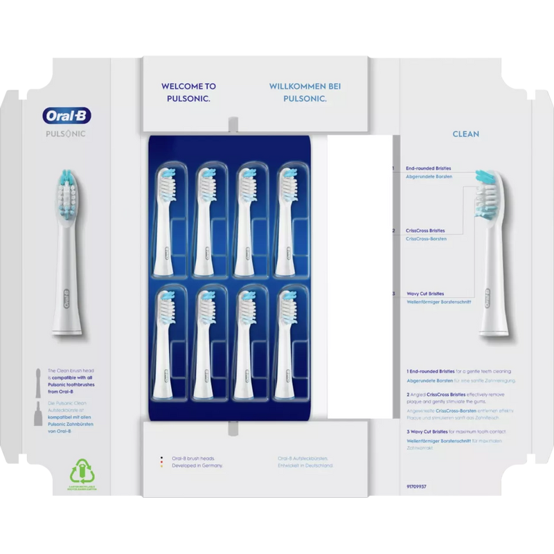 Oral-B Opzetborstels Pulsonic Clean, 8 stuks