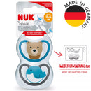 Nuk Fopspeen Space silicone, blauw/groen, maat 2, 6-18 maanden, 2 stuks