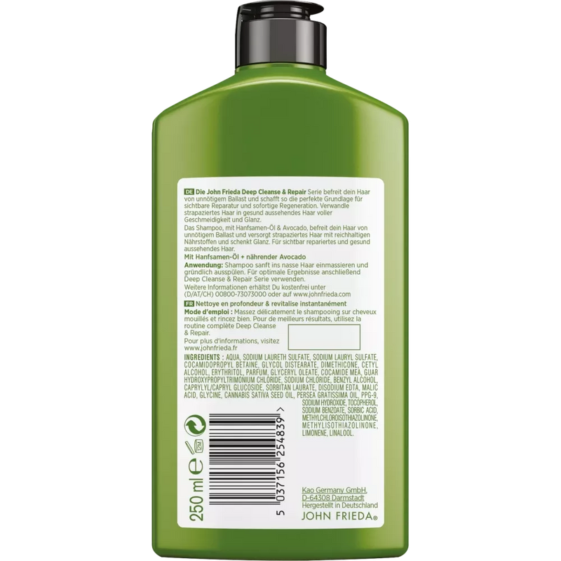 John Frieda Shampoo Deep Cleanse & Repair, 250 ml