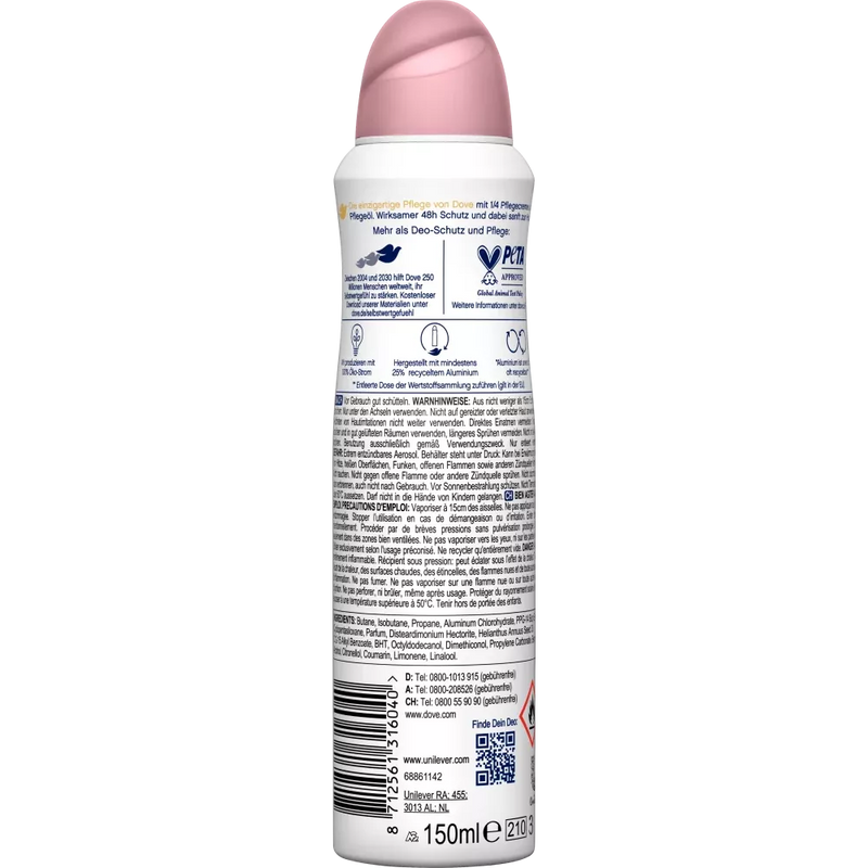 Dove Deo Spray Antiperspirant Go Fresh Granaatappel & Citroen Verbena, 150 ml