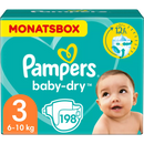 Pampers Luiers Baby-Dry maat 3 Midi, 6-10kg, maandbox, 198 stuks.