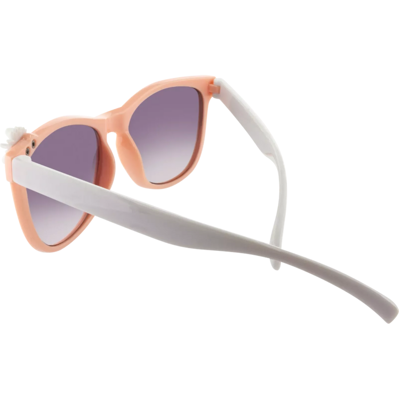 SUNDANCE Zonnebril voor kinderen in roze met witte veren en paarse tint, 1 stuk
