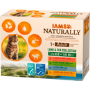IAMS Katten natvoer, Naturally Land & See Collectie in saus (12 x 85 g), 1,02 kg