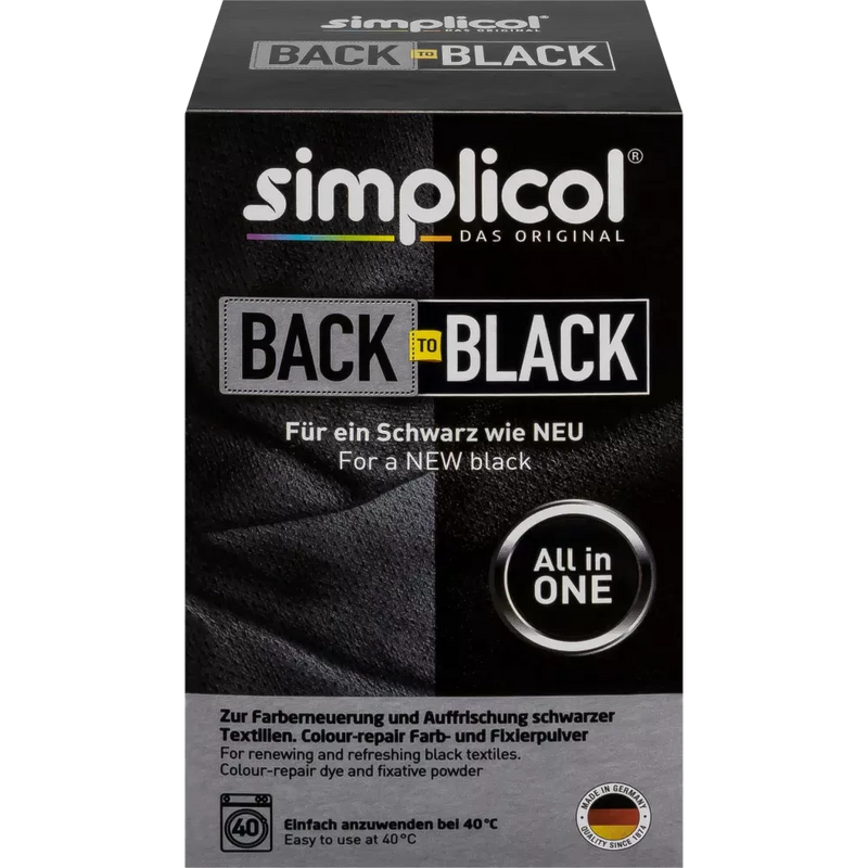Simplicol Textielverf Back to Black kleurvernieuwing, 400 g