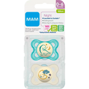 MAM Sucette Night silicone, turquoise/crème, 0-6 mois, 2 pièces