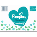 Couches Pampers Harmonie taille 1 Nouveau-né (2-5 kg), boîte mensuelle, 180 pièces.