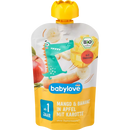 babylove Quetschie Mango & Banaan in Appel met Wortel vanaf 1 jaar, 100 g