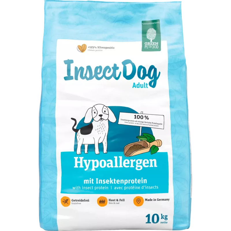 Green Petfood InsectDog Hypoallergeen, honden droogvoer, volwassen, met insecteneiwit, 10 kg