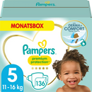 Pampers Luiers Premium Protection maat 5 Junior, 11-16kg, maandelijkse doos, 136 stuks