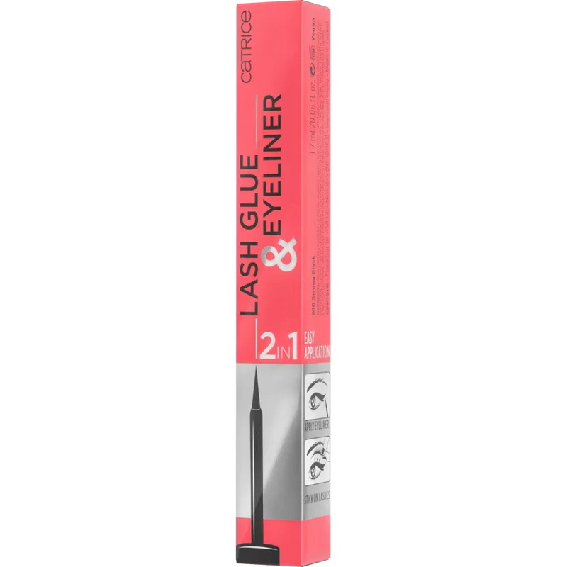 Catrice Wimperlijm & Eyeliner 2In1, 010 Sterk Zwart, 1.7 ml