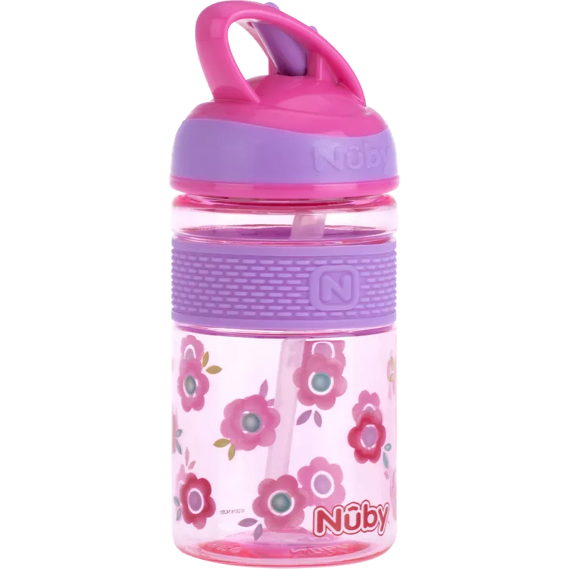 Nuby Drinkrietje beker Freestyle Tritan, roze 360ml, 1 pc