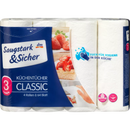 Saugstark&Sicher Keukenhanddoeken Classic 3-laags (4x64 vellen), 4 stuks.