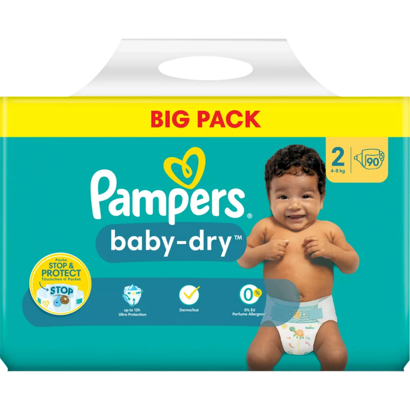Pamper baby dry 2 deals