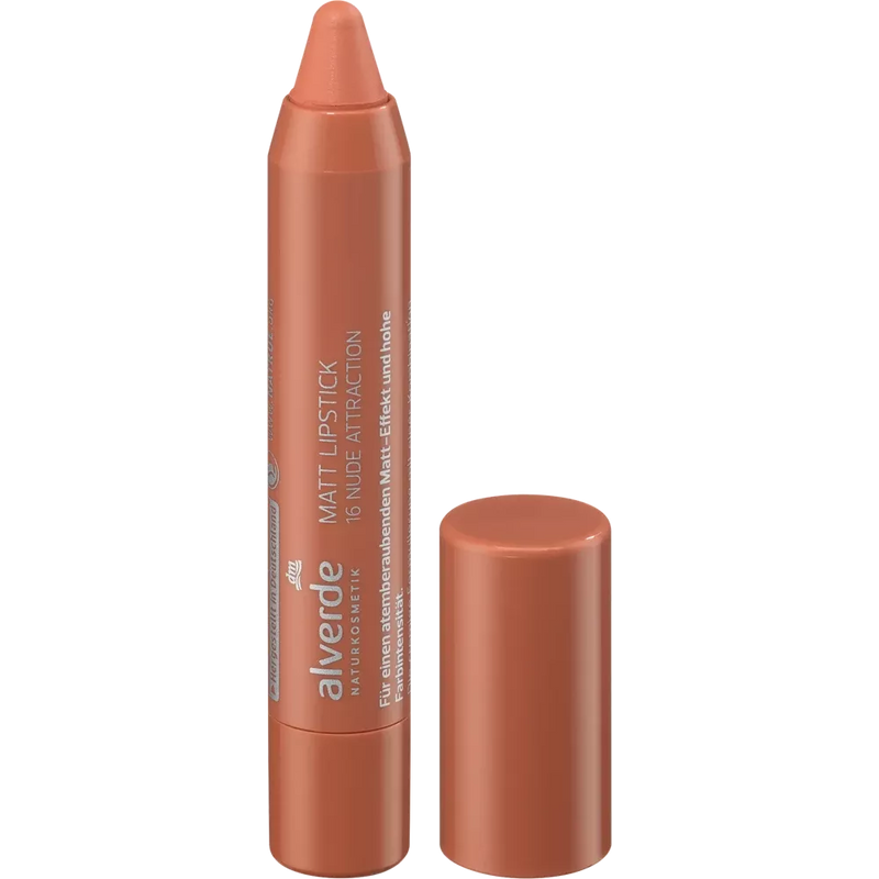 alverde NATURKOSMETIK Lipstick Mat 16 Nude Attraction, 3.17 g