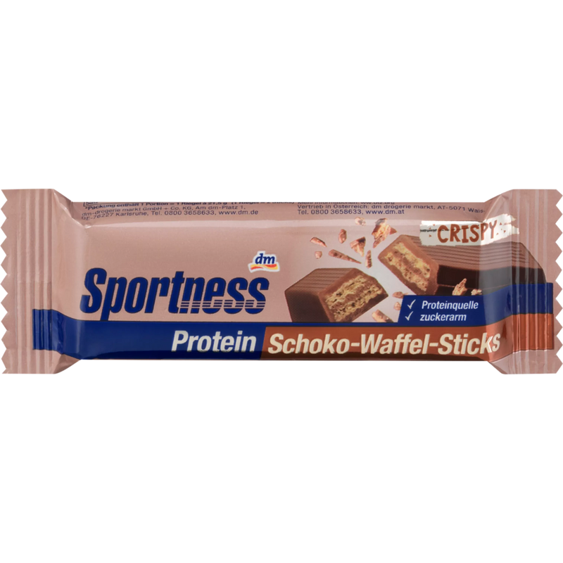 Sportness Eiwit Chocolade Wafer Sticks, 21.5 g