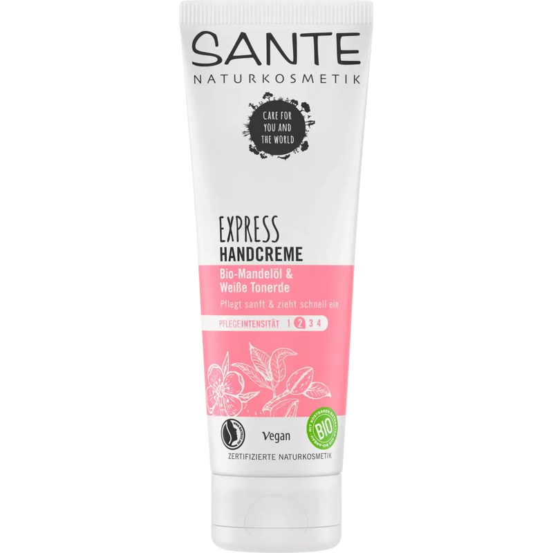 Sante Handcrème Express Biologische Amandelolie & Witte Klei, 75 ml